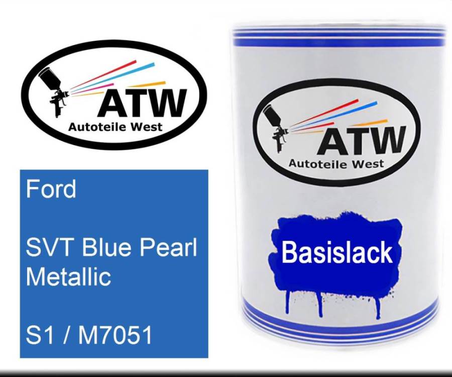 Ford, SVT Blue Pearl Metallic, S1 / M7051: 500ml Lackdose, von ATW Autoteile West.